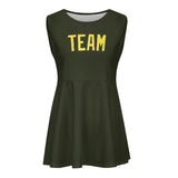 Custom Olive Light Yellow Cheerleader Dress