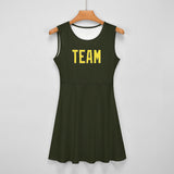 Custom Olive Light Yellow Cheerleader Dress