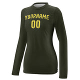 Custom Olive Light Yellow Women's Long-Sleeve Shirt