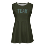 Custom Olive Blue Green Cheerleader Dress
