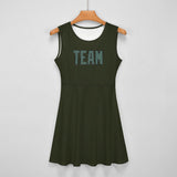 Custom Olive Blue Green Cheerleader Dress