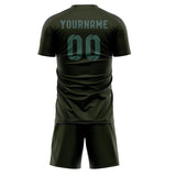 Custom Olive Blue Green Soccer Jersey