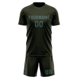 Custom Olive Blue Green Soccer Jersey
