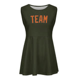 Custom Olive Orange Cheerleader Dress