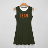Custom Olive Orange Cheerleader Dress