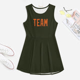 Custom Olive Orange Cheerleader Dress