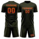 Custom Olive Orange Soccer Jersey