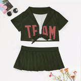 Custom Olive Copper Rose Cheerleading Uniform Set