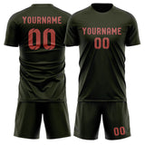Custom Olive Copper Rose Soccer Jersey