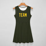 Custom Olive Gold Cheerleader Dress