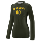 Custom Olive Gold Women's Long-Sleeve Shirt