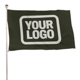 Custom Olive White Flag