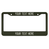 Custom Olive White License Plate Frame