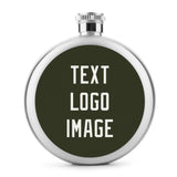 Custom Olive White Hip Flask