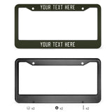 Custom Olive White License Plate Frame