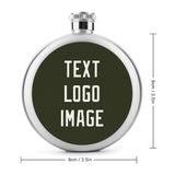 Custom Olive White Hip Flask