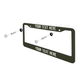 Custom Olive White License Plate Frame