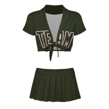 Custom Olive Brown Cheerleading Uniform Set
