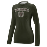 Custom Olive Brown Women's Long-Sleeve Shirt