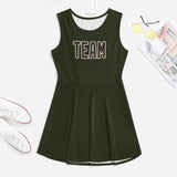 Custom Olive Brown Cheerleader Dress