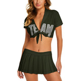 Custom Olive Gray Cheerleading Uniform Set
