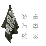 Custom Olive Gray Beach Towel