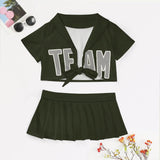 Custom Olive Gray Cheerleading Uniform Set