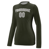 Custom Olive Gray Women's Long-Sleeve Shirt