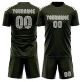 Custom Olive Gray Soccer Jersey