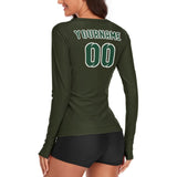 Custom Olive Green Women's Long-Sleeve Shirt