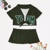 Custom Olive Green Cheerleading Uniform Set