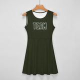 Custom Olive Dark Green Cheerleader Dress
