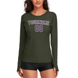 Custom Olive Purple Women's Long-Sleeve Shirt