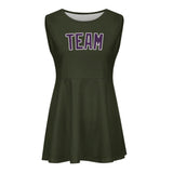 Custom Olive Purple Cheerleader Dress
