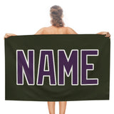 Custom Olive Purple Beach Towel