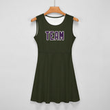 Custom Olive Purple Cheerleader Dress