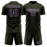 Custom Olive Purple Soccer Jersey