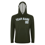 Custom Olive Light Blue UV-Hoodie