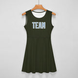 Custom Olive Light Blue Cheerleader Dress