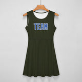 Custom Olive Sky Blue Cheerleader Dress