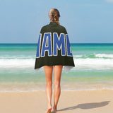 Custom Olive Sky Blue Beach Towel