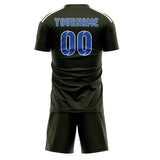 Custom Olive Sky Blue Soccer Jersey