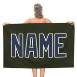 Custom Olive Blue Beach Towel