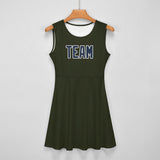 Custom Olive Blue Cheerleader Dress