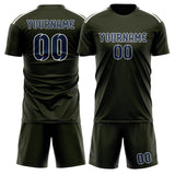 Custom Olive Blue Soccer Jersey