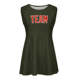 Custom Olive Orange Red Cheerleader Dress
