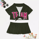 Custom Olive Pink Cheerleading Uniform Set