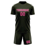 Custom Olive Pink Soccer Jersey