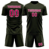 Custom Olive Pink Soccer Jersey