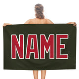 Custom Olive Red Beach Towel